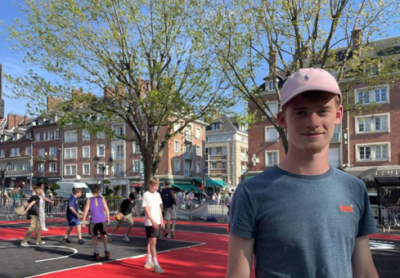 Un terrain de basket éphémère